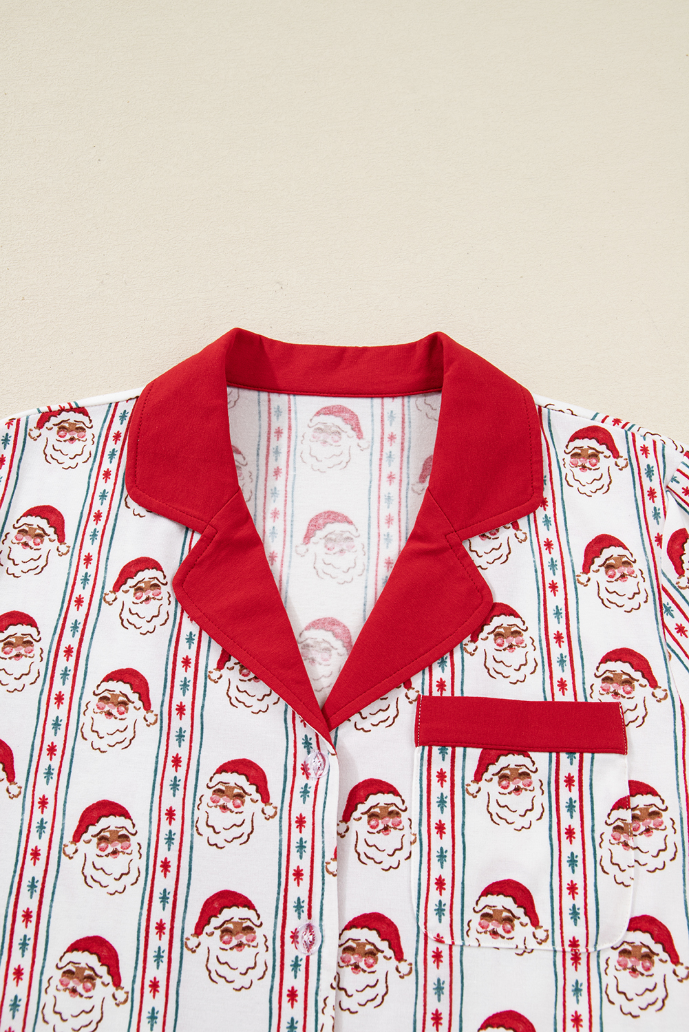 White Santa & Stripes Ruffle PJ Set - loveforevers