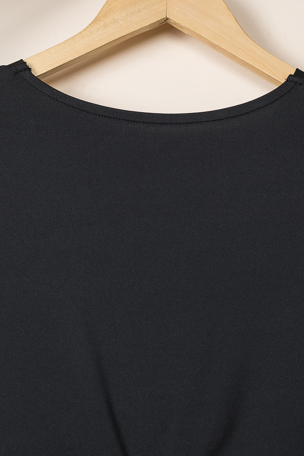 Black Long Sleeves Wrap V Neck Ruched Sheath Midi Dress - loveforevers