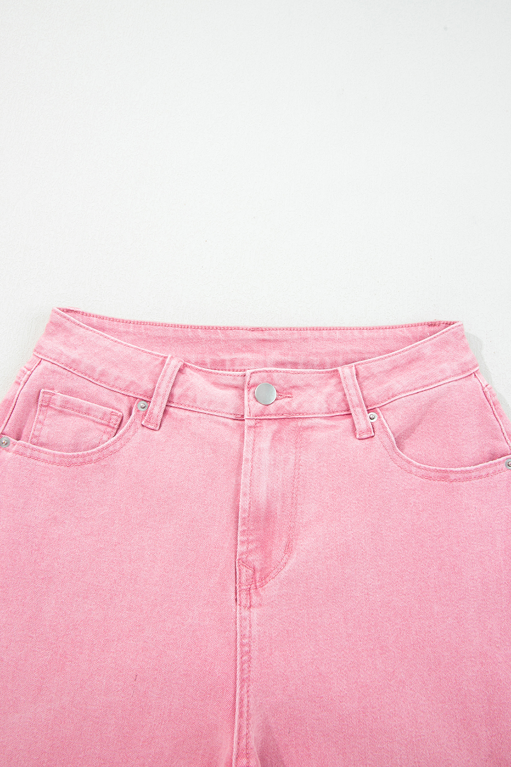 Peach Blossom Acid Washed High Rise Cropped Wide Leg Jeans - loveforevers