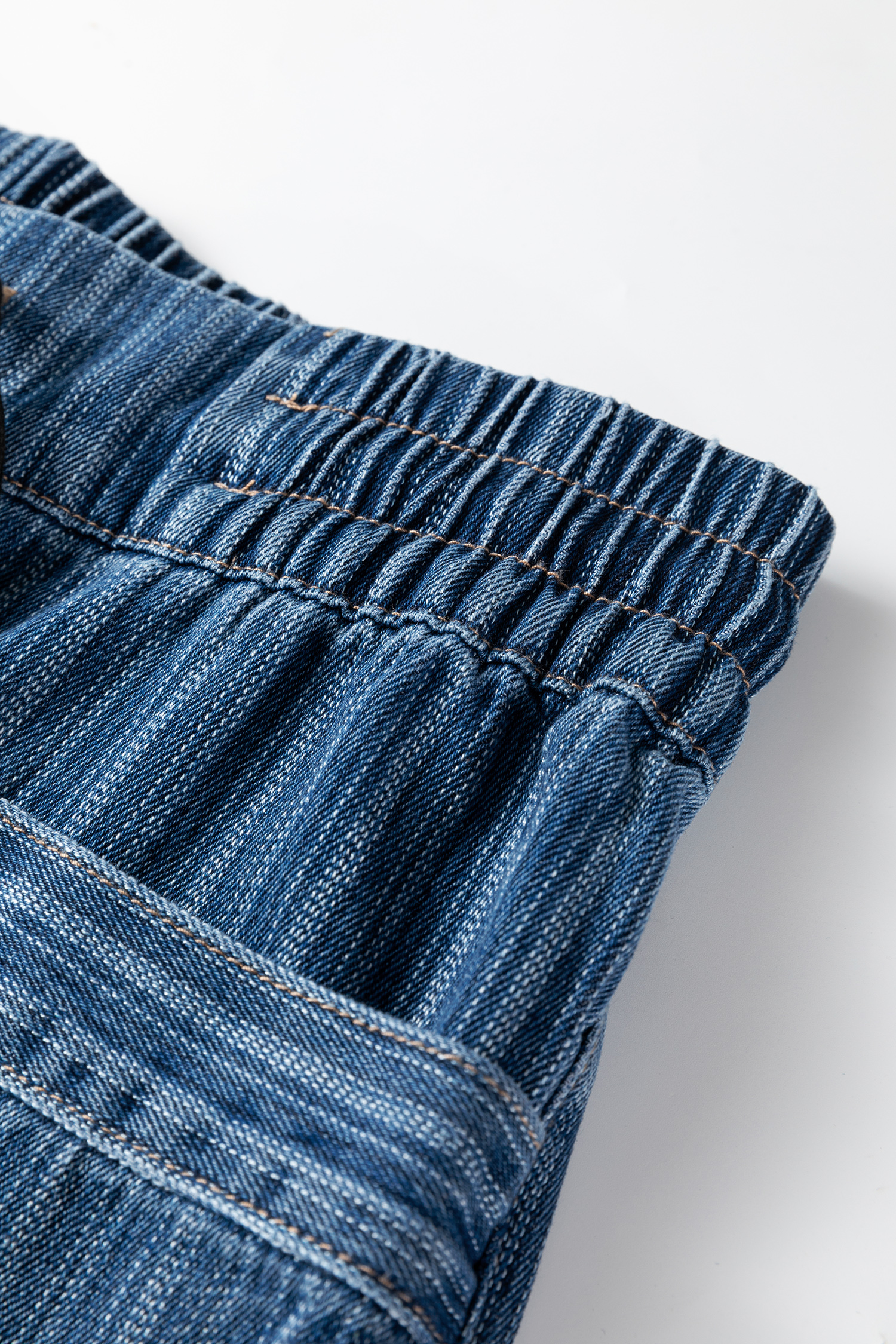 Blue Stripe Contrasted Drawstring Pocketed Loose Jeans - loveforevers