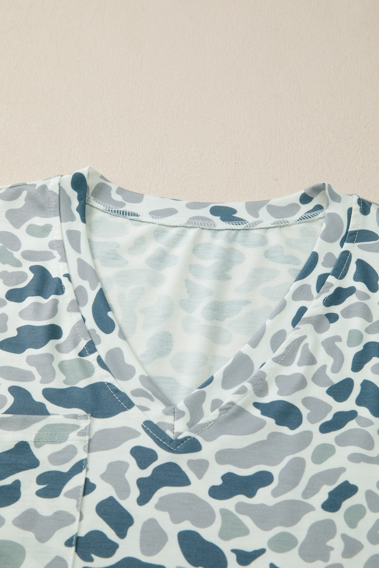 Beige Camo Print Wide Leg Casual Pants - loveforevers