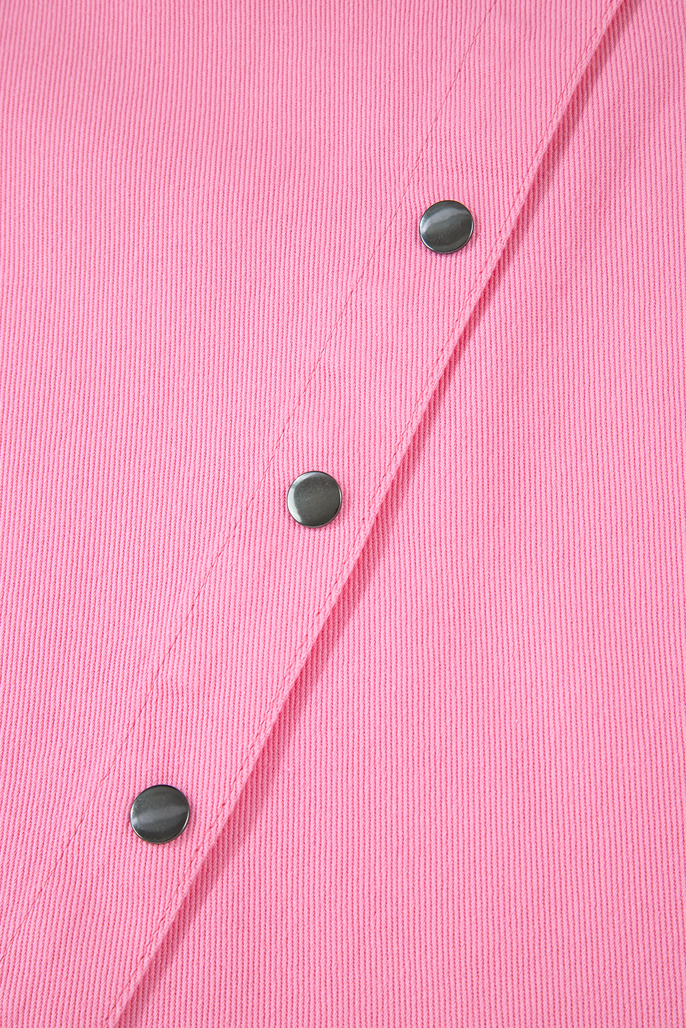 Bonbon Pearl Beaded Raw Hem Button Up Denim Jacket - loveforevers