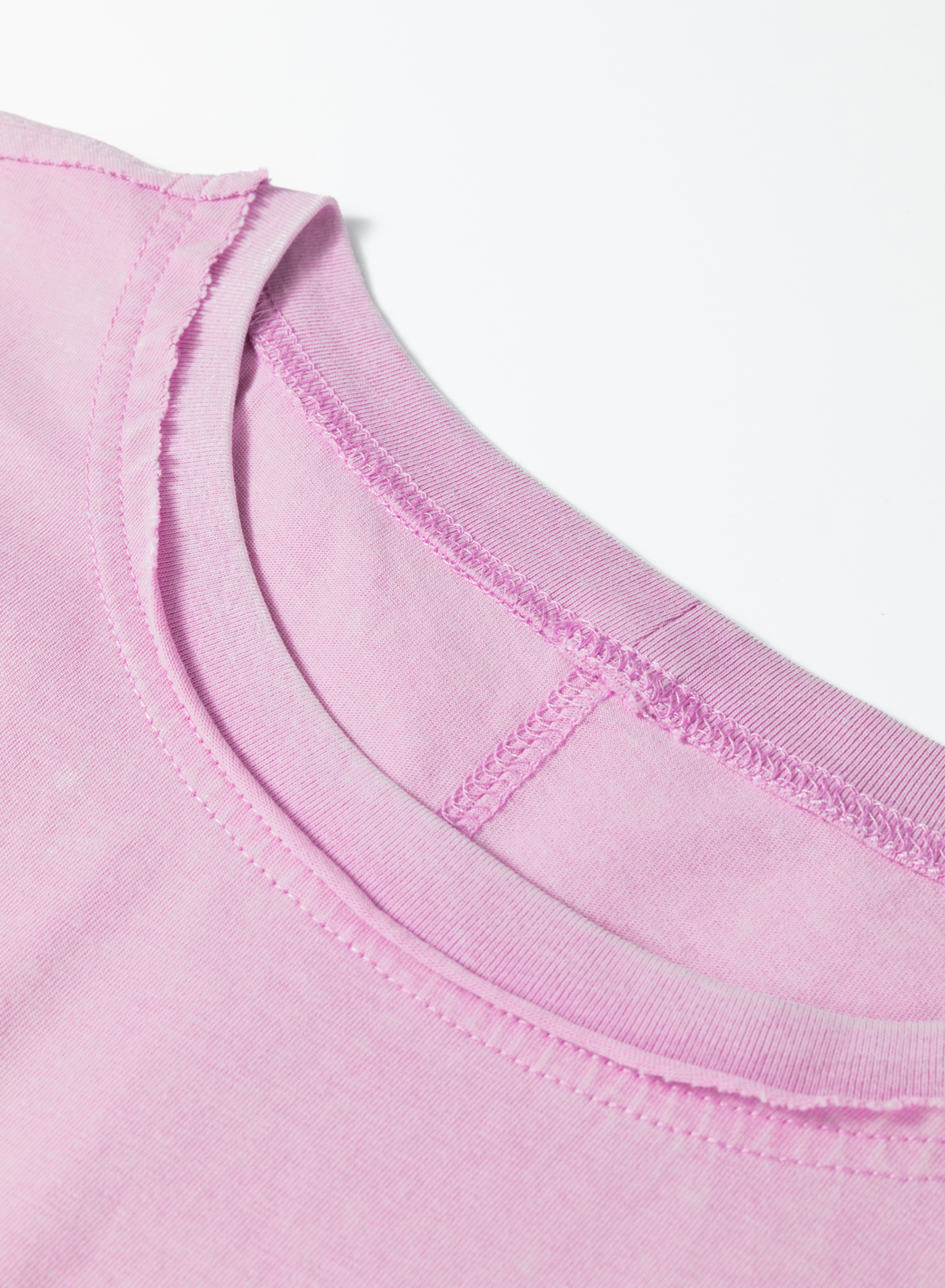 Lavendula Mineral Wash Drop Shoulder Raw Edge Loose Tee - loveforevers