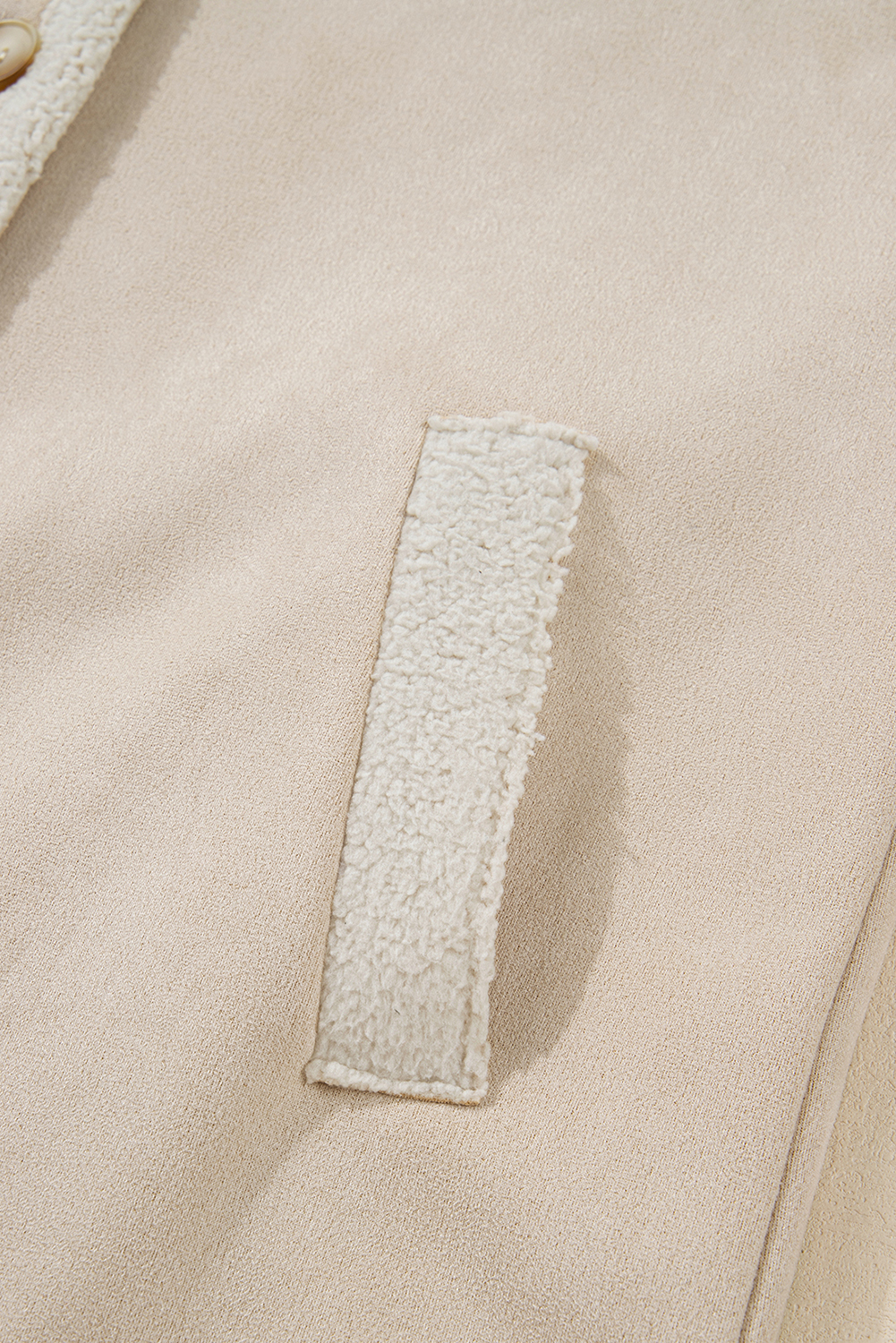 Parchment Suede Sherpa Lined Western Loose Jacket - loveforevers