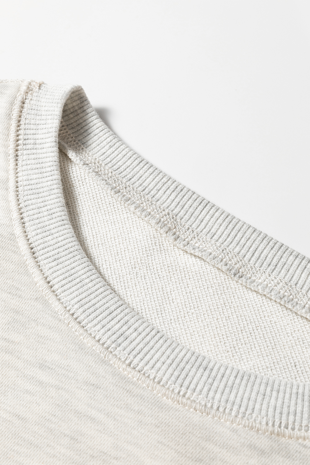Beige Striped Drop Shoulder Round Neck Pullover and Jogger Pants Active Outfit - loveforevers