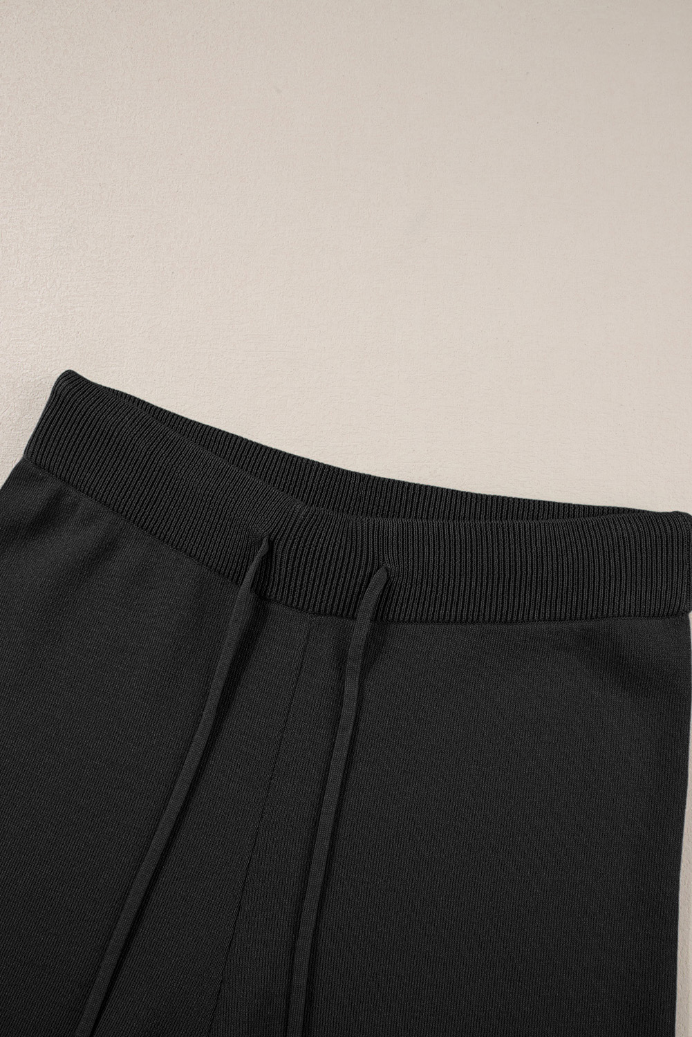 Blackish Green Contrast Trim Half Sleeve Top Drawstring Pants Loose 2pcs Sweater Suit - loveforevers