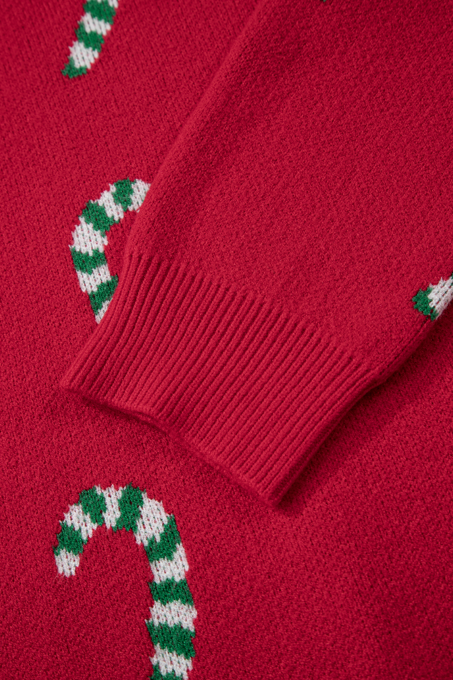 Dark Green Christmas Candy Cane Holiday Drop Shoulder Sweater - loveforevers