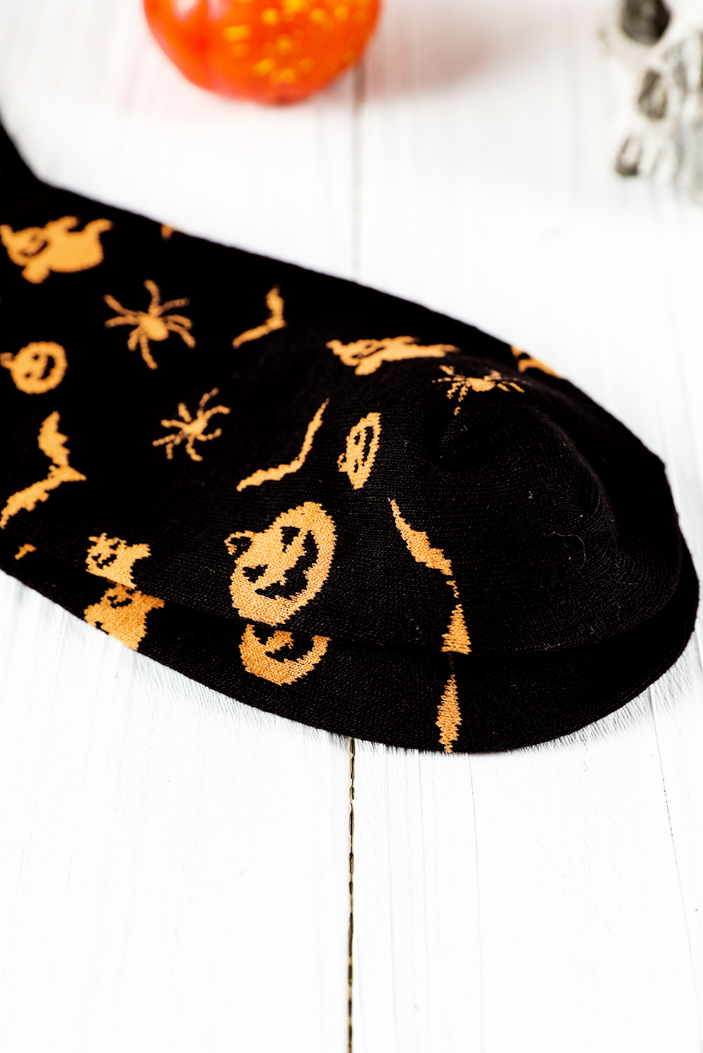 Black Spooky Season Halloween Element Print Socks - loveforevers