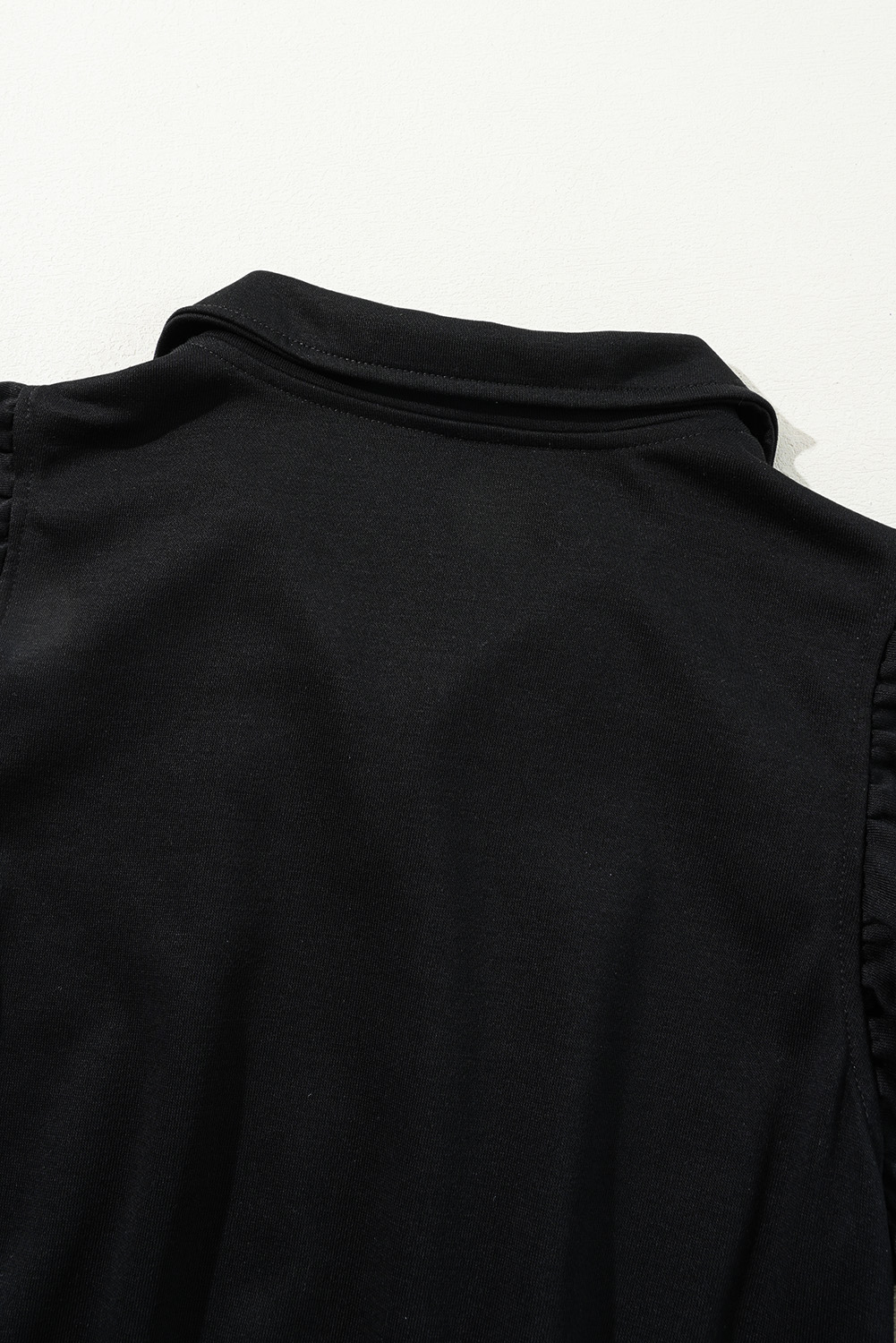 Black Zipper Flutter Sleeve Drawstring Elastic Waistband Jumpsuit - loveforevers