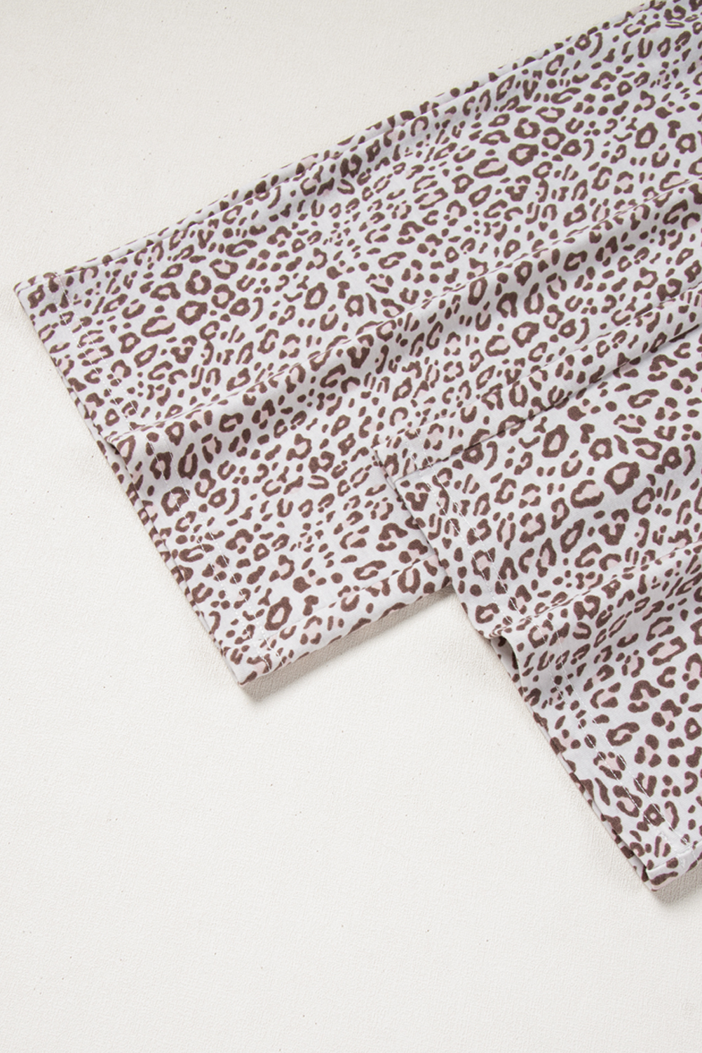 White Leopard Print Long Sleeve and Pants Pajamas Set - loveforevers