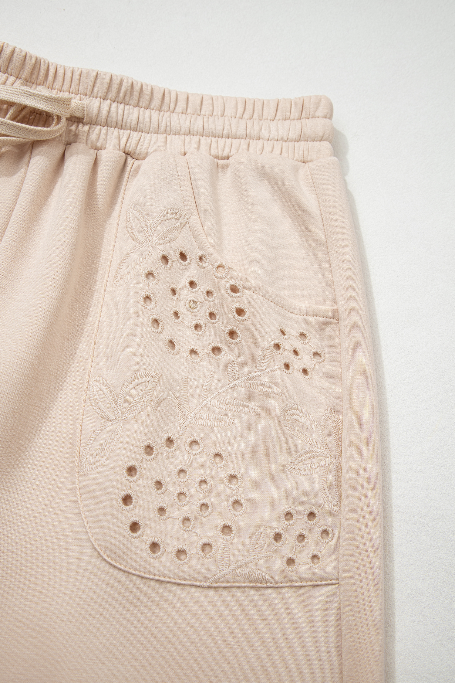 Jet Stream Embroidered Patched Pockets Drawstring Pants - loveforevers