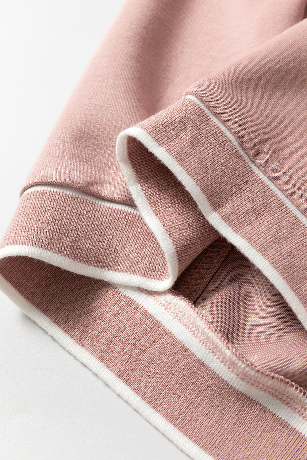 Pink Stripe Contrast Trim V Neck Buttoned Front Pocketed Knit Cardigan - loveforevers