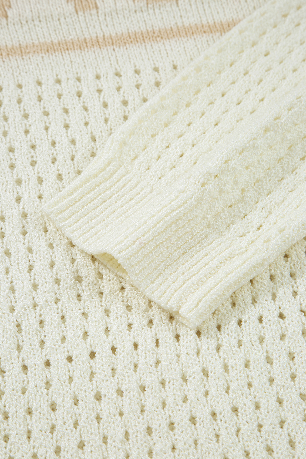 White BEACH Hollow Out Knitted Lightweight Dolman Sweater - loveforevers