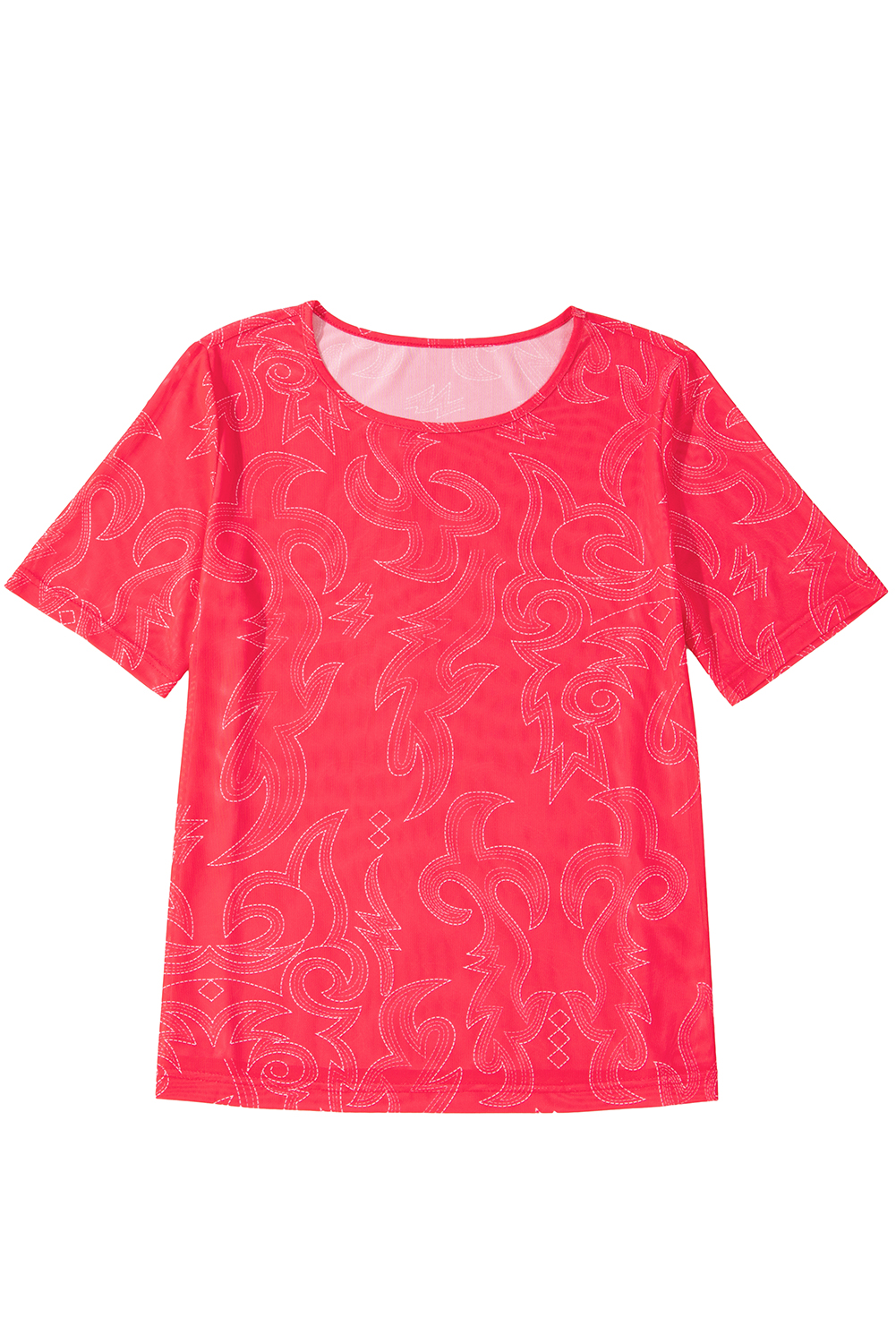 Red Western Girls Mesh T Shirt - loveforevers