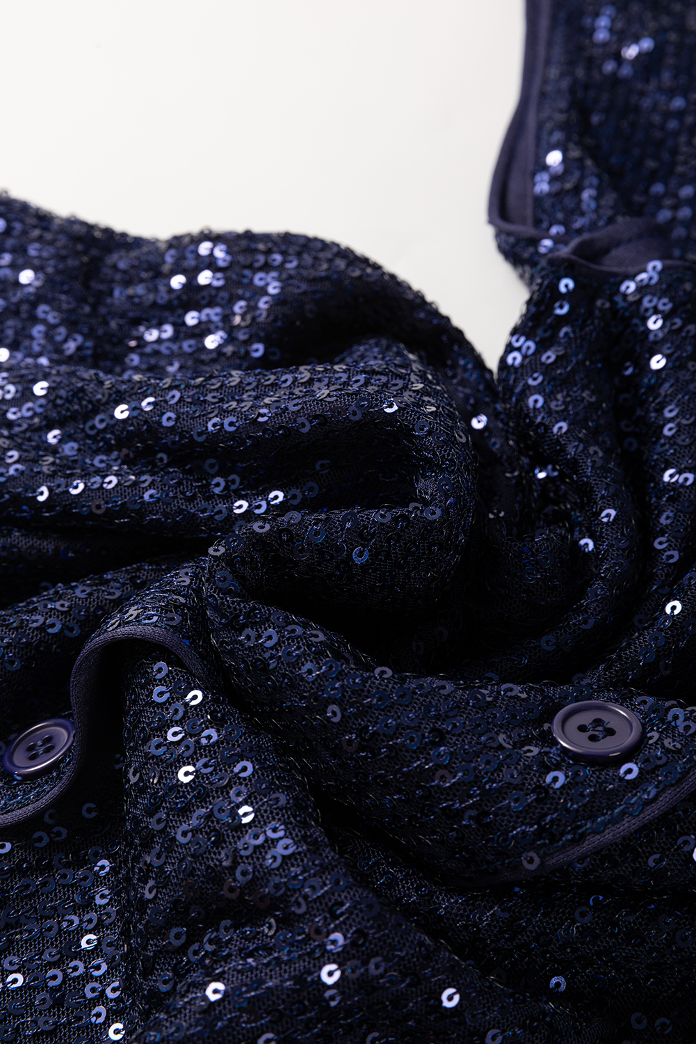 Dirty blue Sequined Deep V Neck Buttoned Tank Top - loveforevers