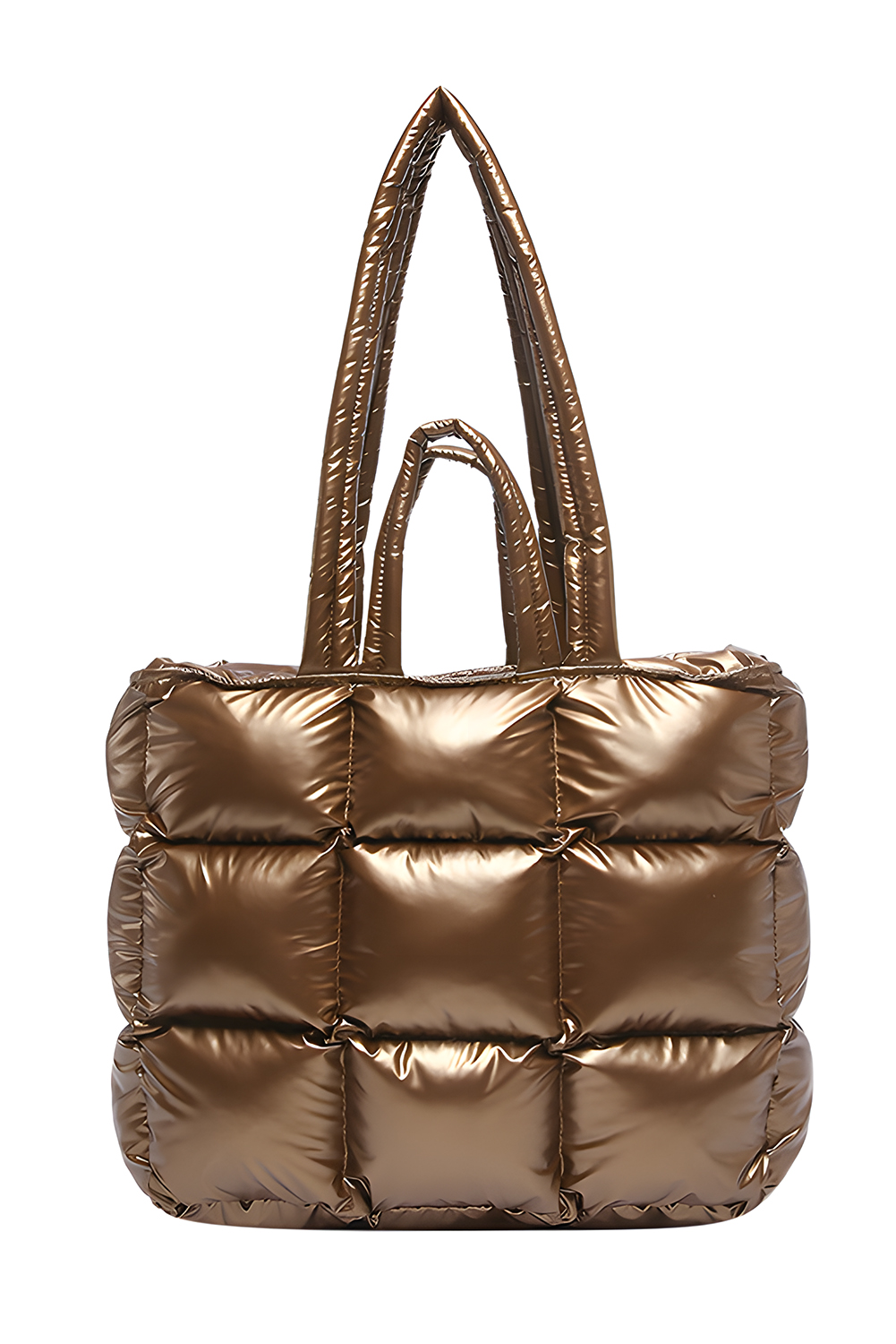 Gold Large Capacity Quilted Puffer Tote Bag - loveforevers