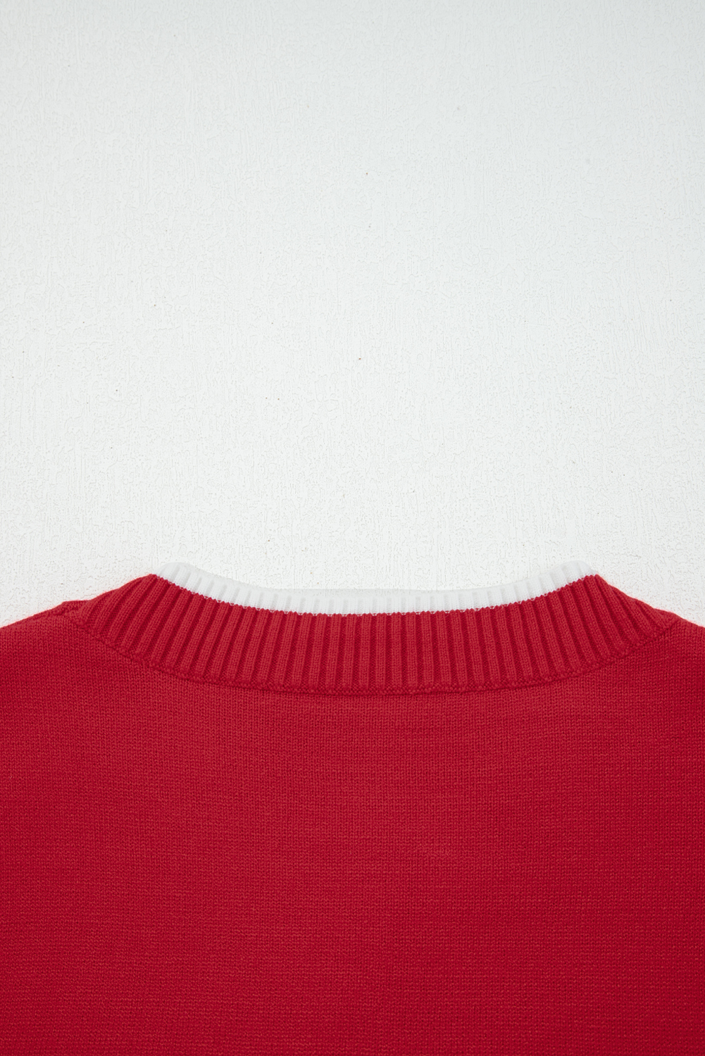 Black Contrast Trim Big Bow Accent Holiday Cropped Sweater - loveforevers