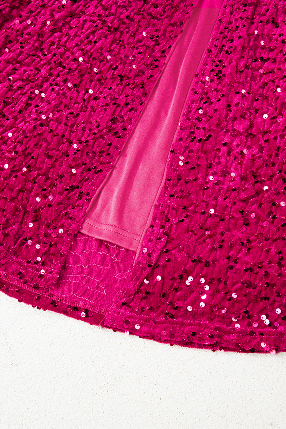 Pitaya Pink One Shoulder Thigh High Split Bodycon Sequin Gown - loveforevers