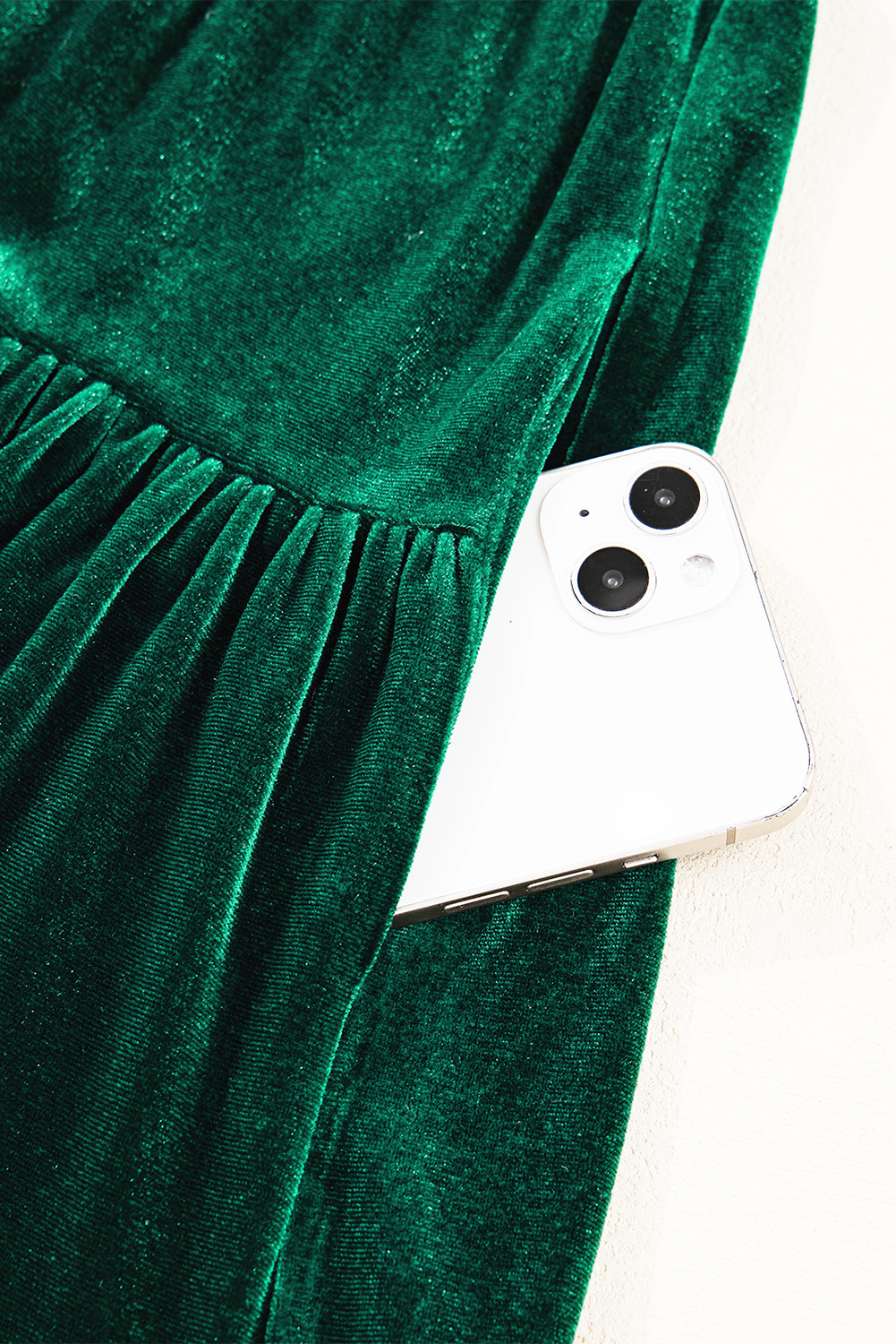 Evergreen Sequin Puff Sleeve High Waist Tiered Velvet Mini Dress - loveforevers