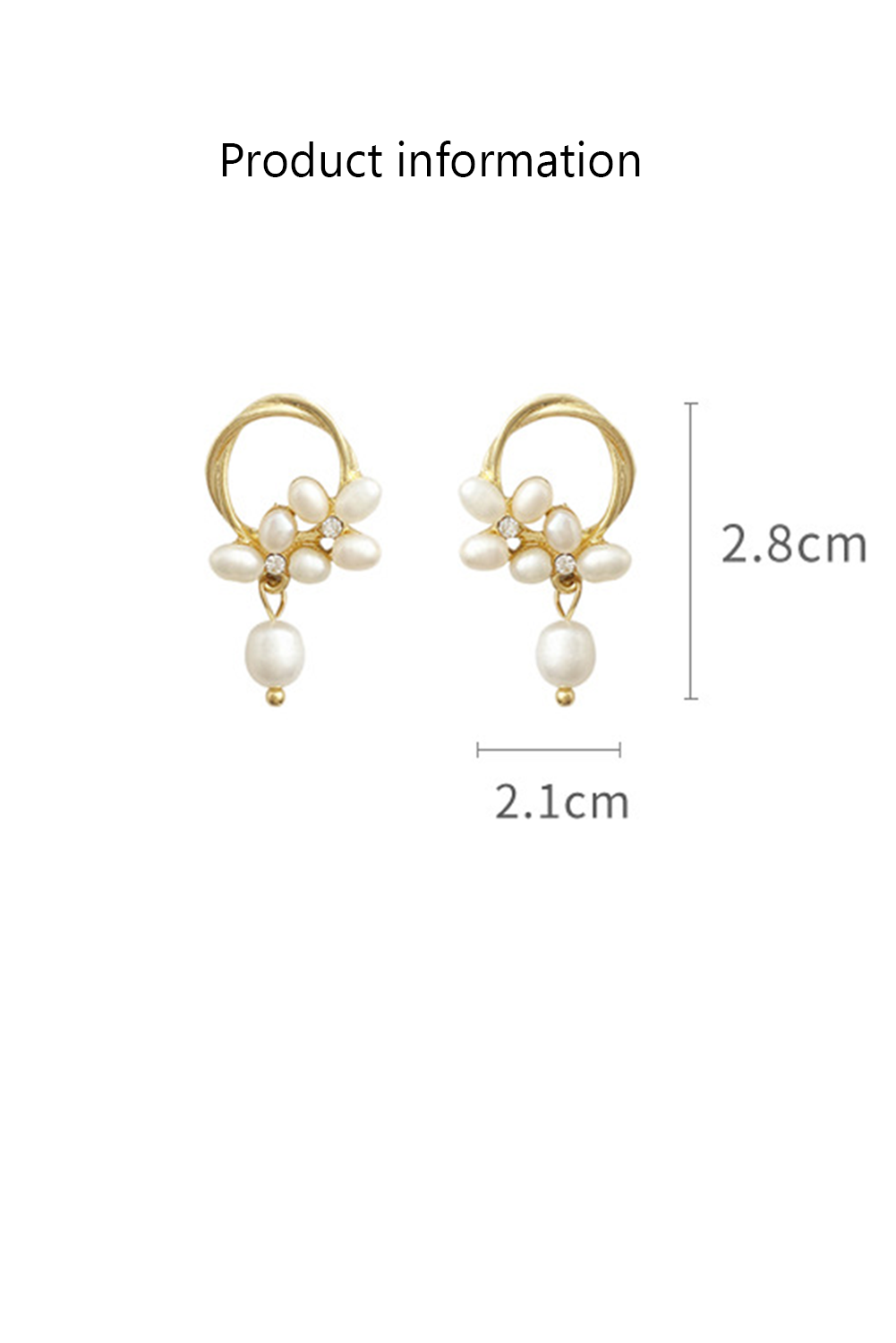 Gold Plated Hoop Pearl Casual Wear Stud Earring - loveforevers