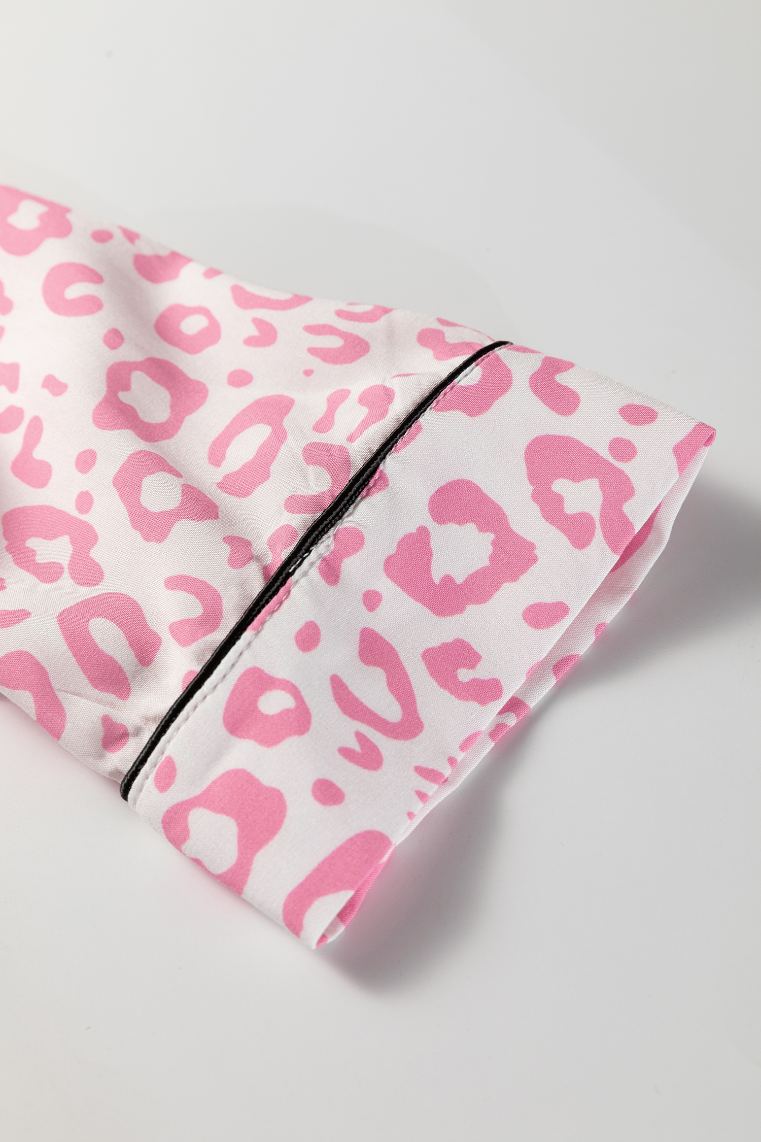 Pink Leopard Print 2cps Long Pajama Set - loveforevers