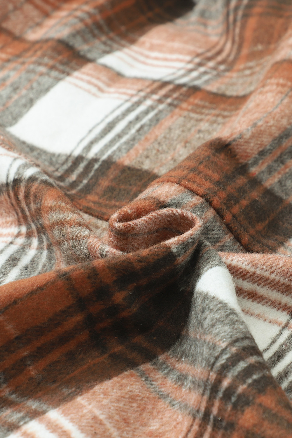 Brown Plaid Flap Pockets Shacket - loveforevers