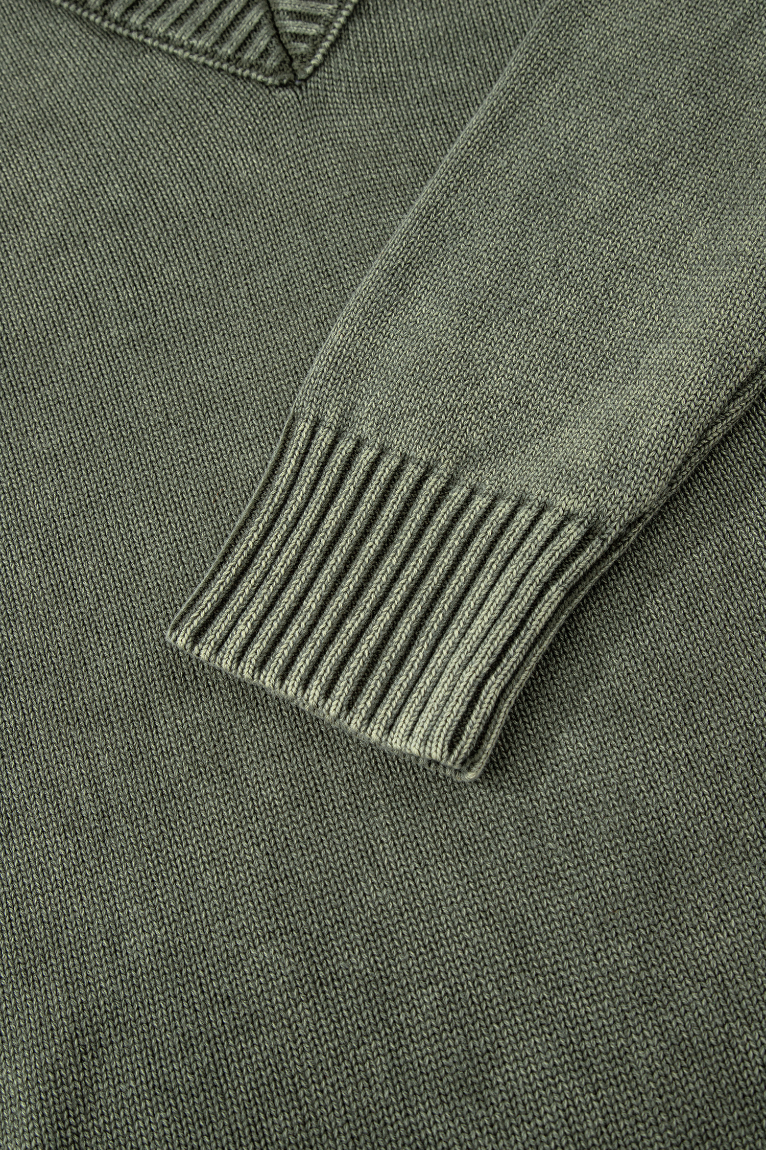 Four Leaf Clover Mineral Wash V Neck Knit Exposed Seam Drop Shoulder Loose Sweater - loveforevers