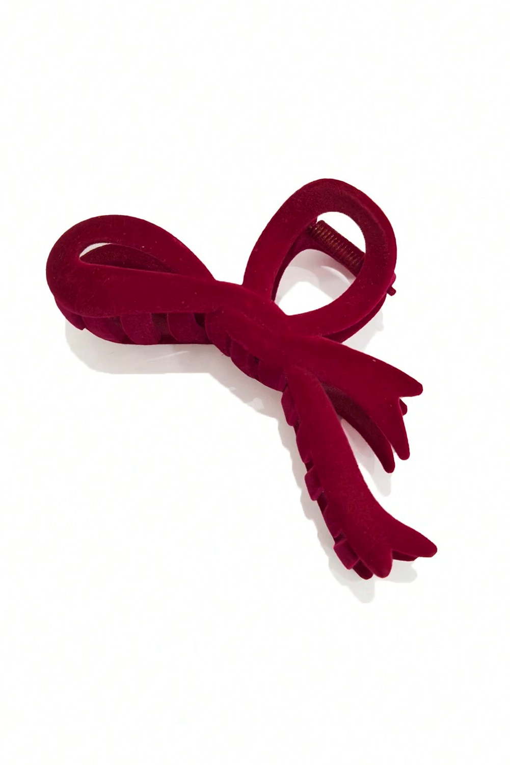 Fiery Red Bow Knot Velvet Large Hair Clip - loveforevers