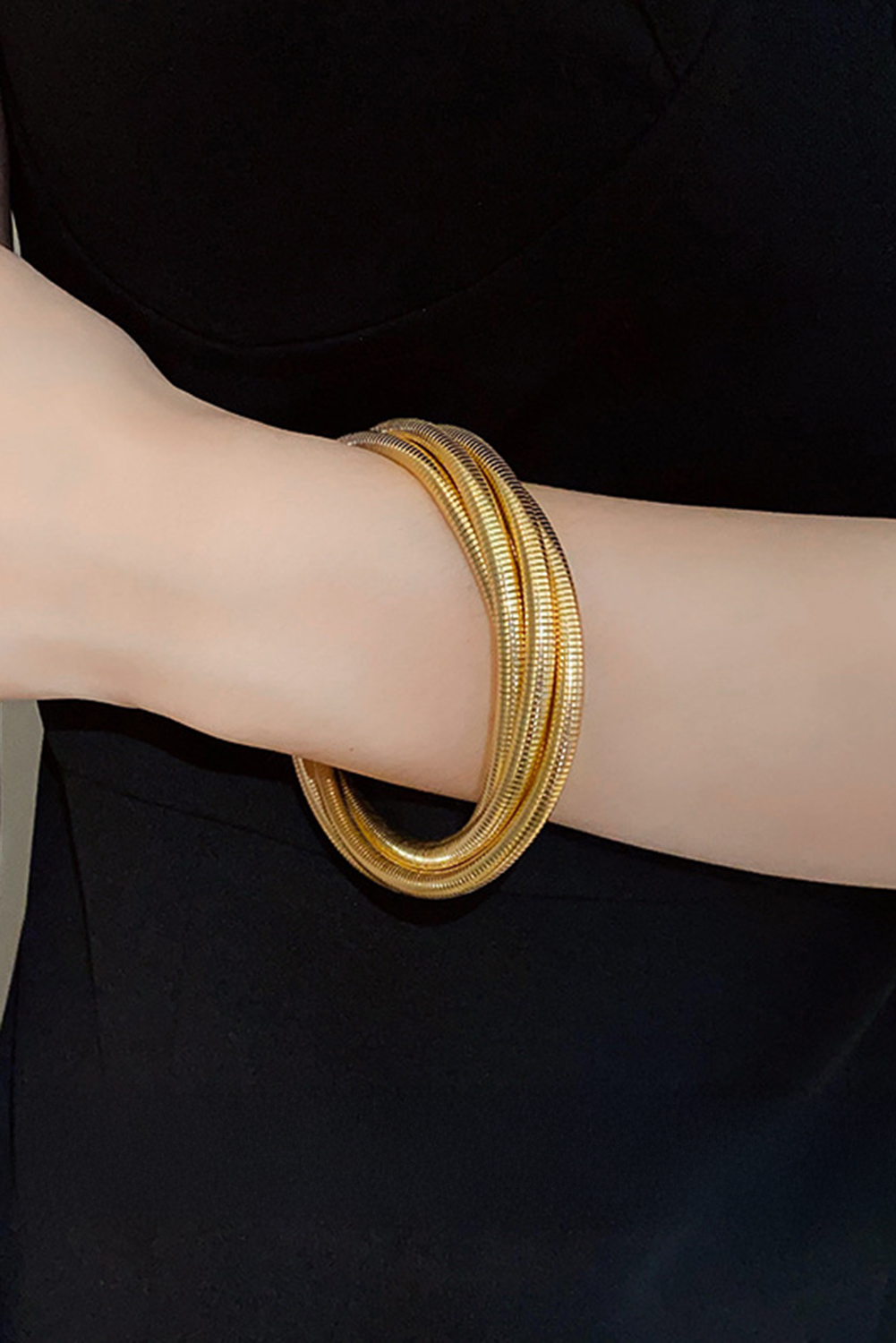 Gold Twist Stacked Exaggerated Alloy Bracelet - loveforevers