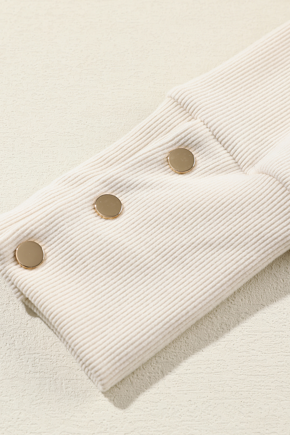 Beige Collared Split Neck Ribbed 2pcs Athleisure Outfit - loveforevers