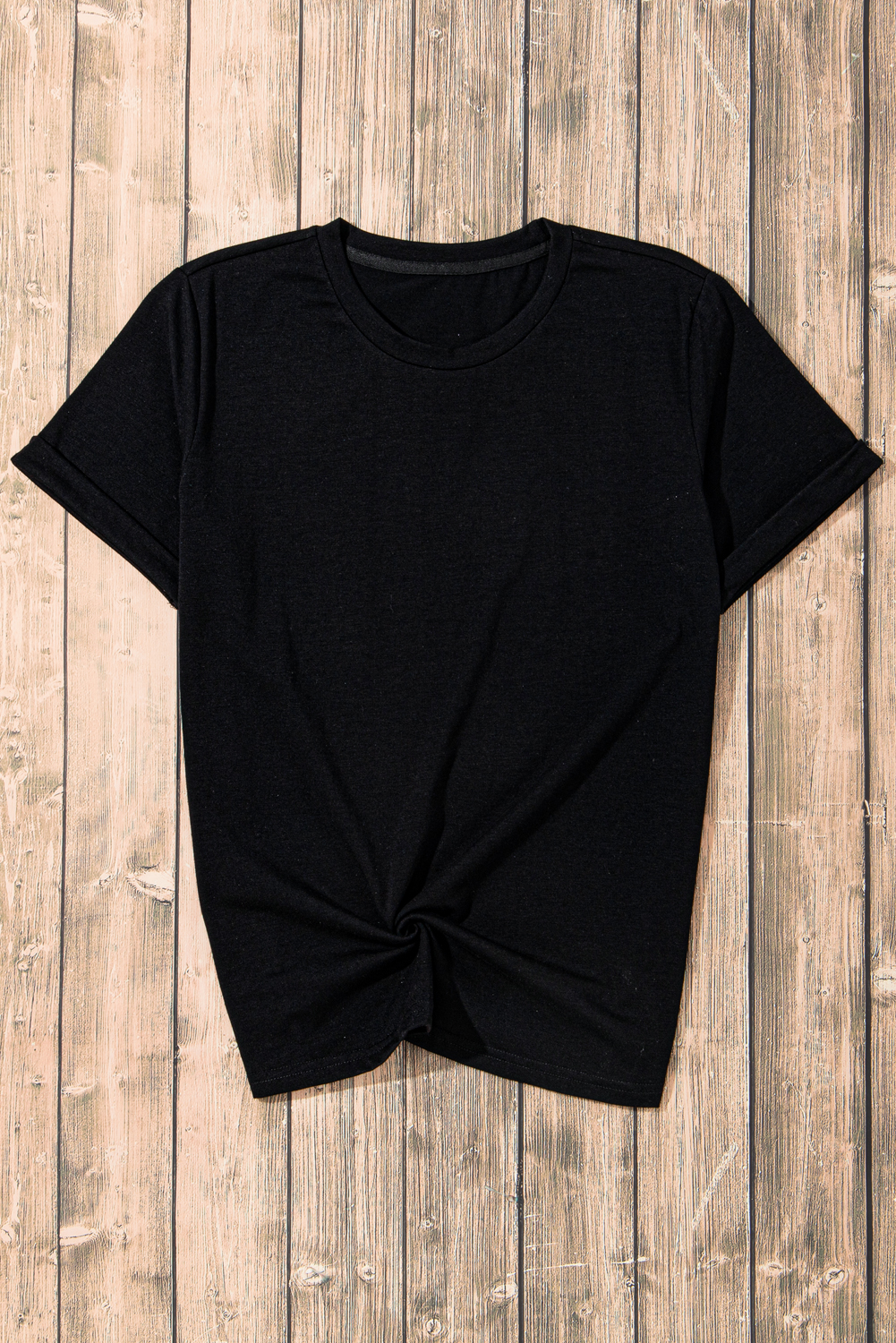 Khaki Casual Plain Crew Neck Tee - loveforevers