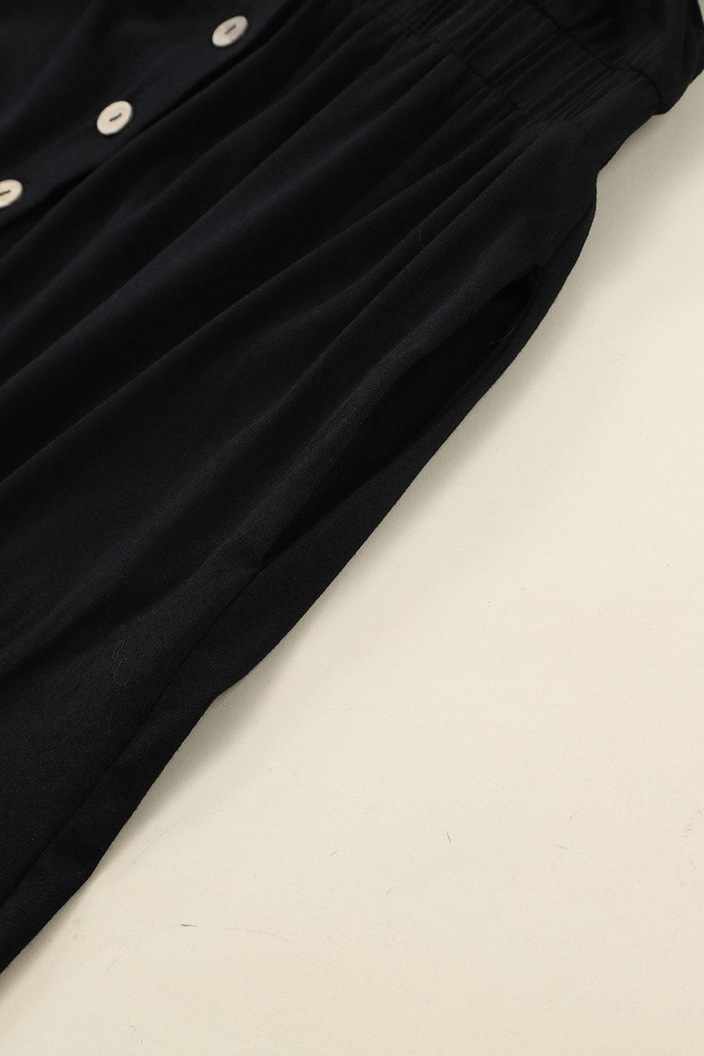 Black Button Up High Waist Long Sleeve Dress - loveforevers