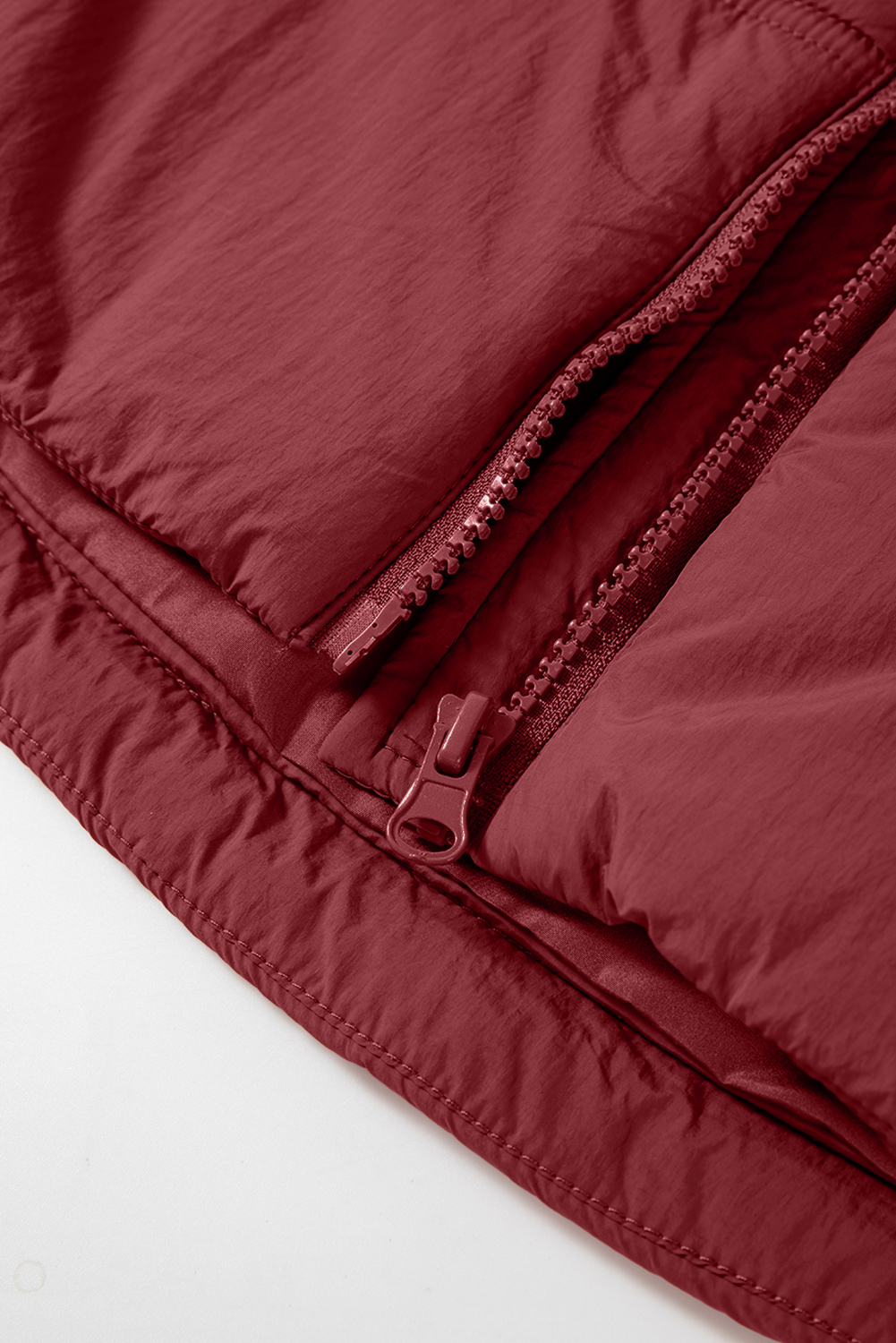 Clay Zip-up Side Pockets Hooded Puffer Vest - loveforevers