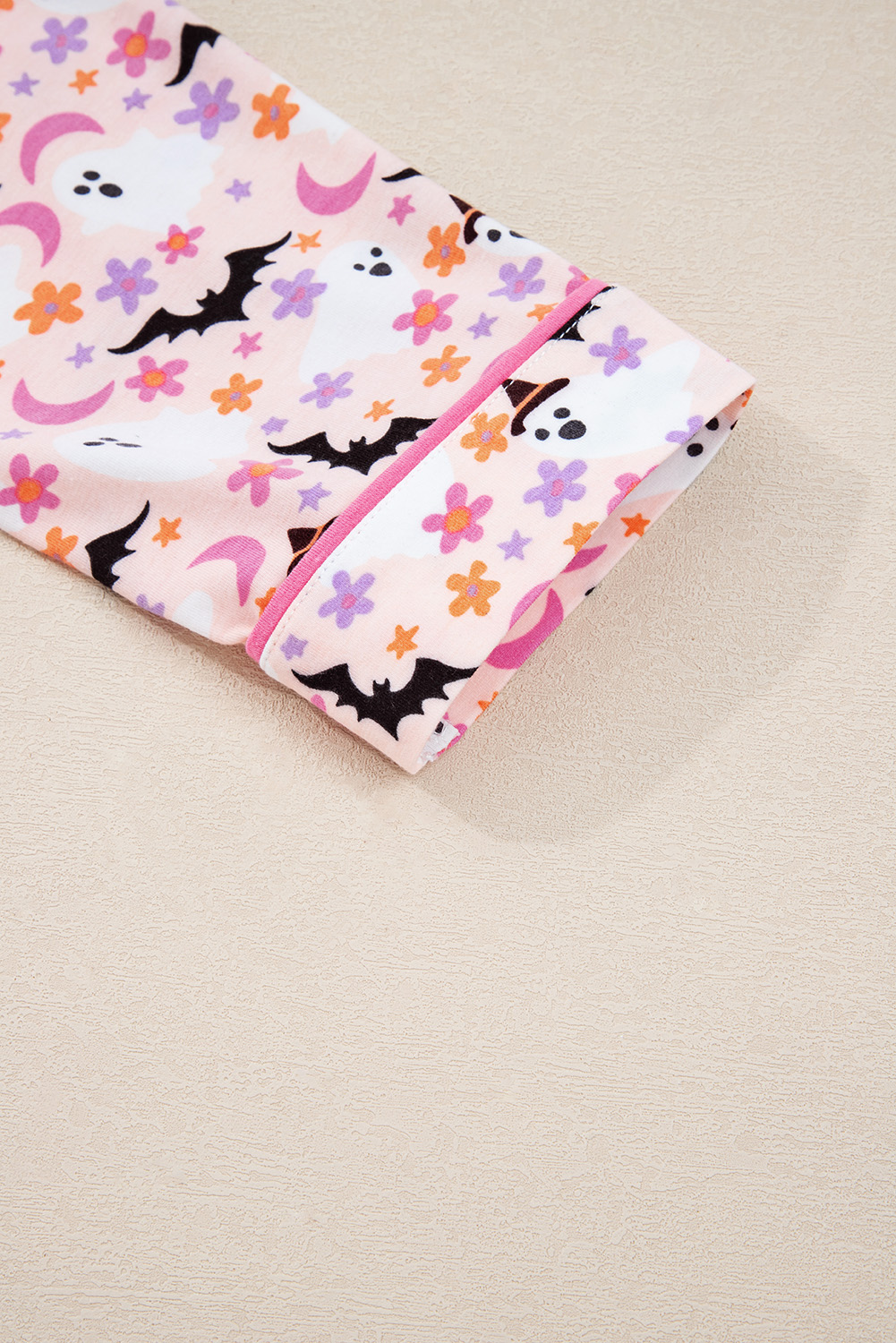 Pink Halloween Eve Haunted Honey Bat Print Pajama Set - loveforevers
