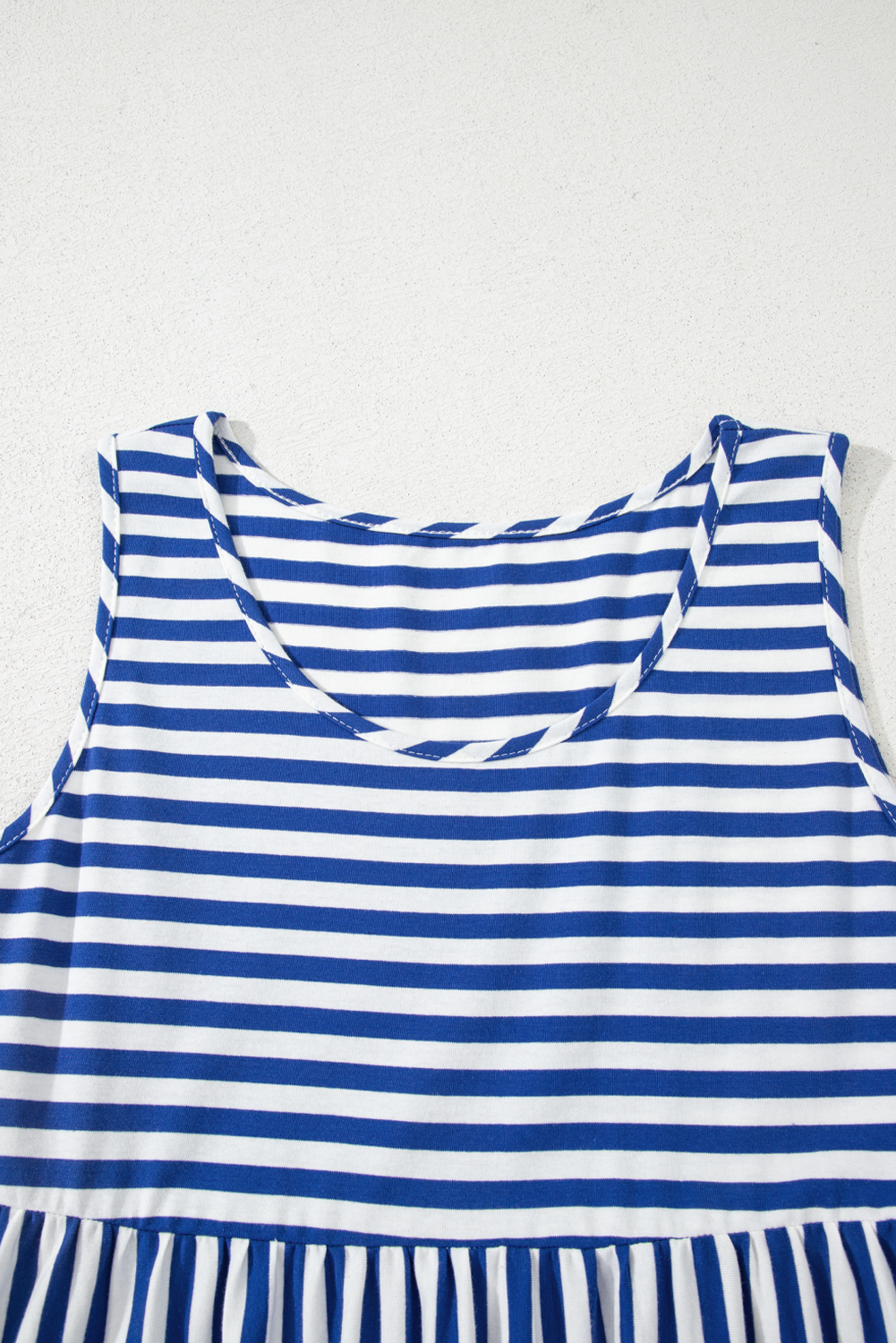 Black Stripe U Neck Sleeveless Loose Fit Mini Dress - loveforevers