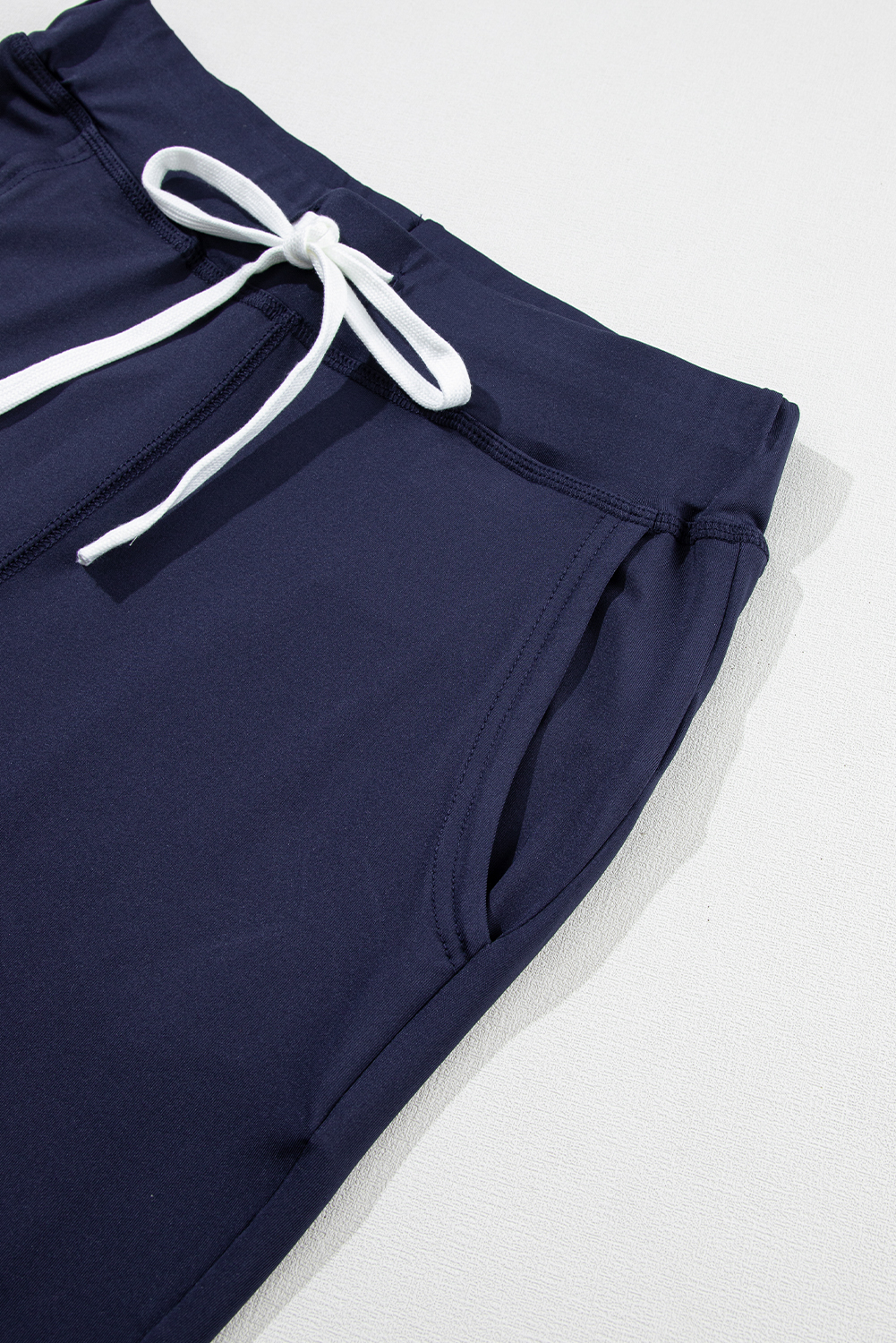 Black Drawstring Elastic Waistband Pocketed Joggers - loveforevers
