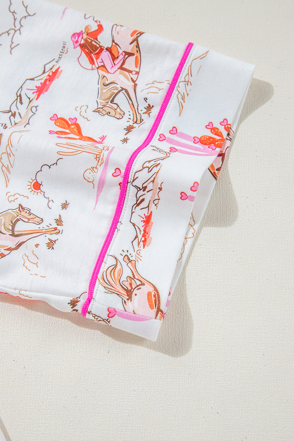 White Cowgirl Country Print Pajamas Set - loveforevers