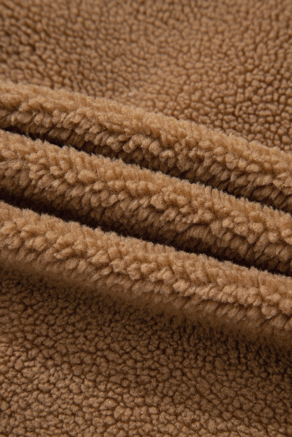 Light French Beige Contrast Trim Tie Front Sherpa Vest - loveforevers