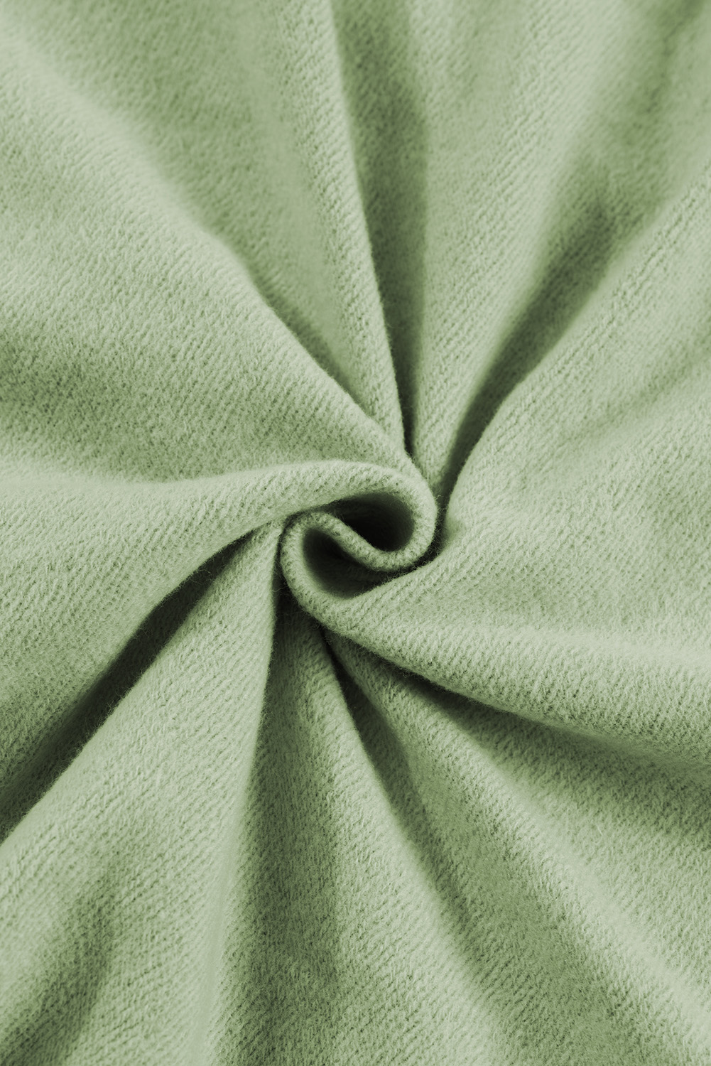 Smoke Green Fleece Lined Zip Up Stand Collar Thumbhole Sleeve Sweatshirt - loveforevers
