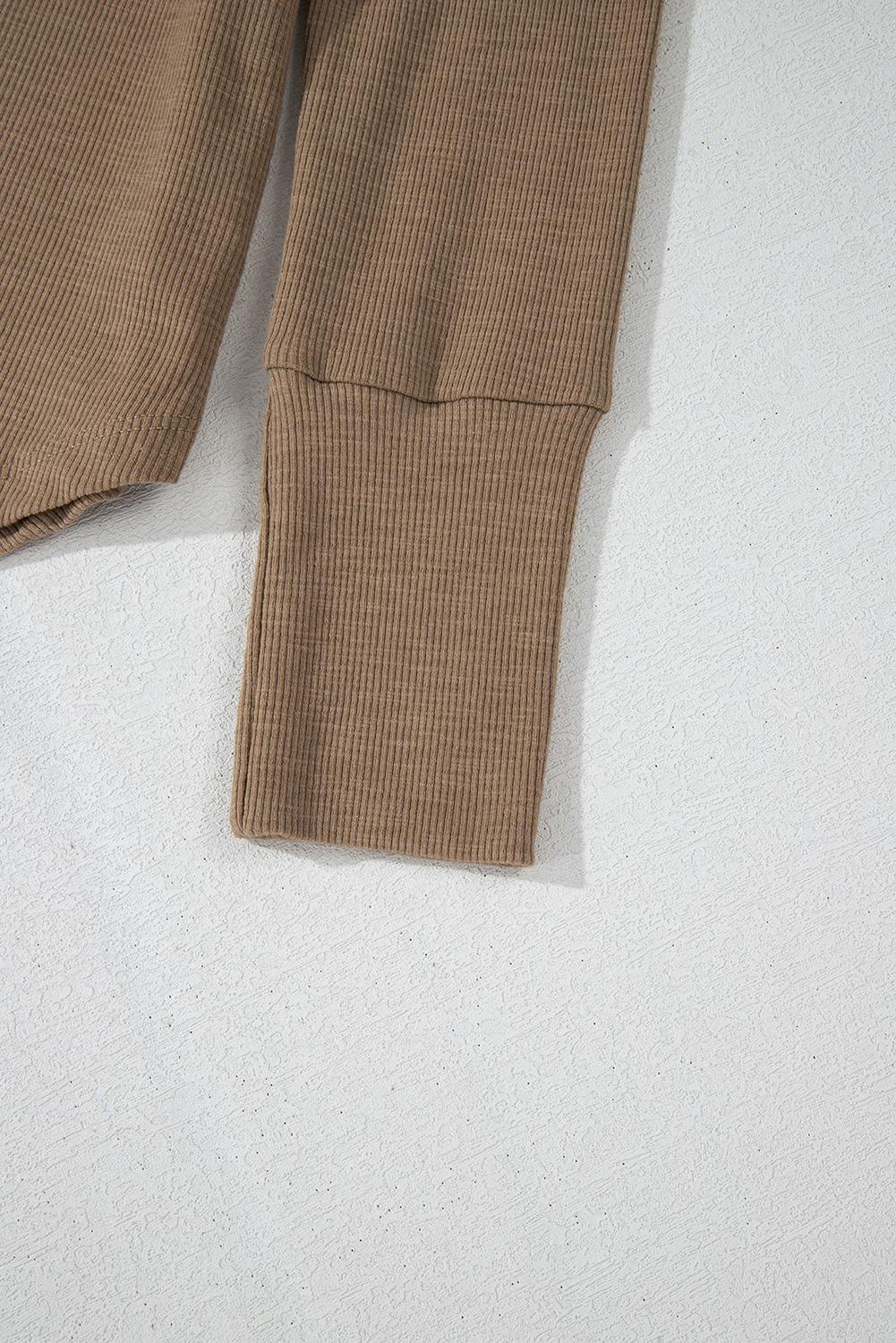 Chestnut Anglaise Broider Ribbed Long Sleeve Top - loveforevers