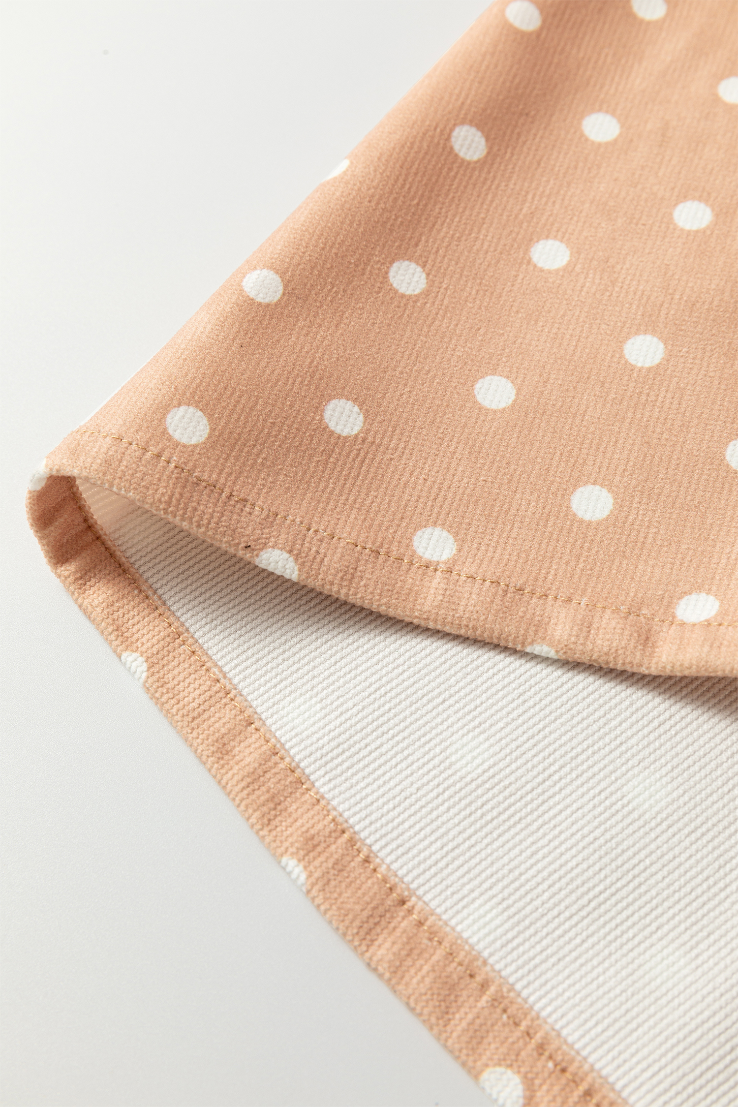 Khaki Polka Dot Print Drawstring Wide Leg Pants - loveforevers