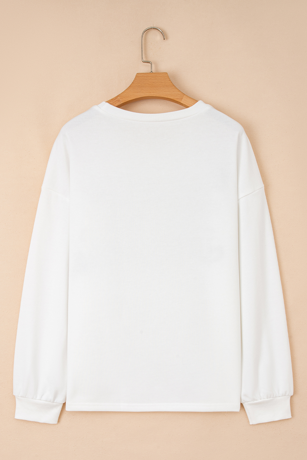 White HOLLY JOLLY Embroidered Graphic Pullover Sweatshirt - loveforevers