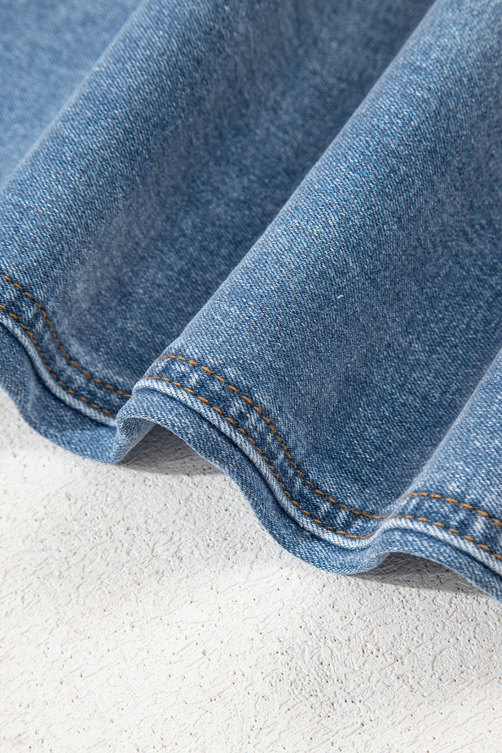Blue Mid Rise Asymmetrical Waist Wide Leg Jeans - loveforevers