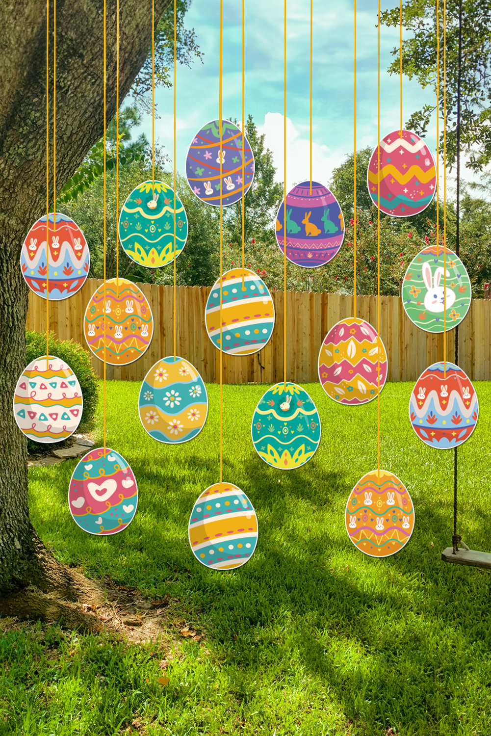 Ginger Easter Eggs Paper Decorative Pendant Set - loveforevers