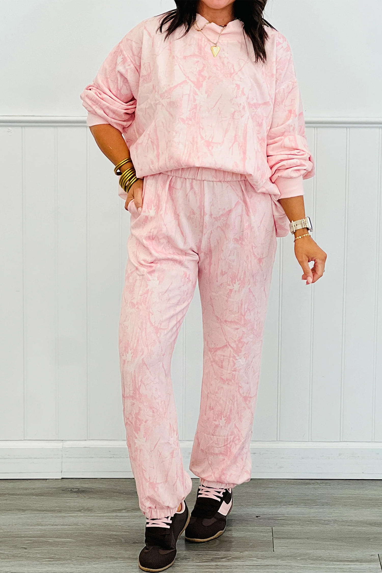 Pink Camo Print Jogger Pants Set - loveforevers