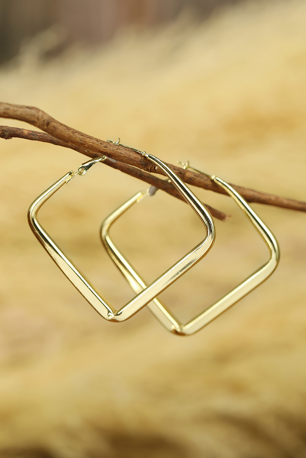 Gold Minimalist Square Hoop Earrings - loveforevers