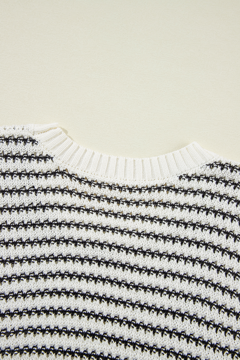 Blue Stripe Ribbed Trim Loose Fit Knitted Sweater Vest - loveforevers