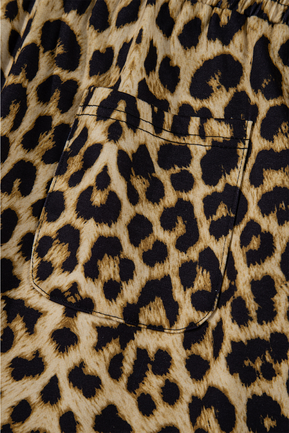 Brown Leopard Print Bow Tie Elastic Waistband Loose High Waist Pants - loveforevers