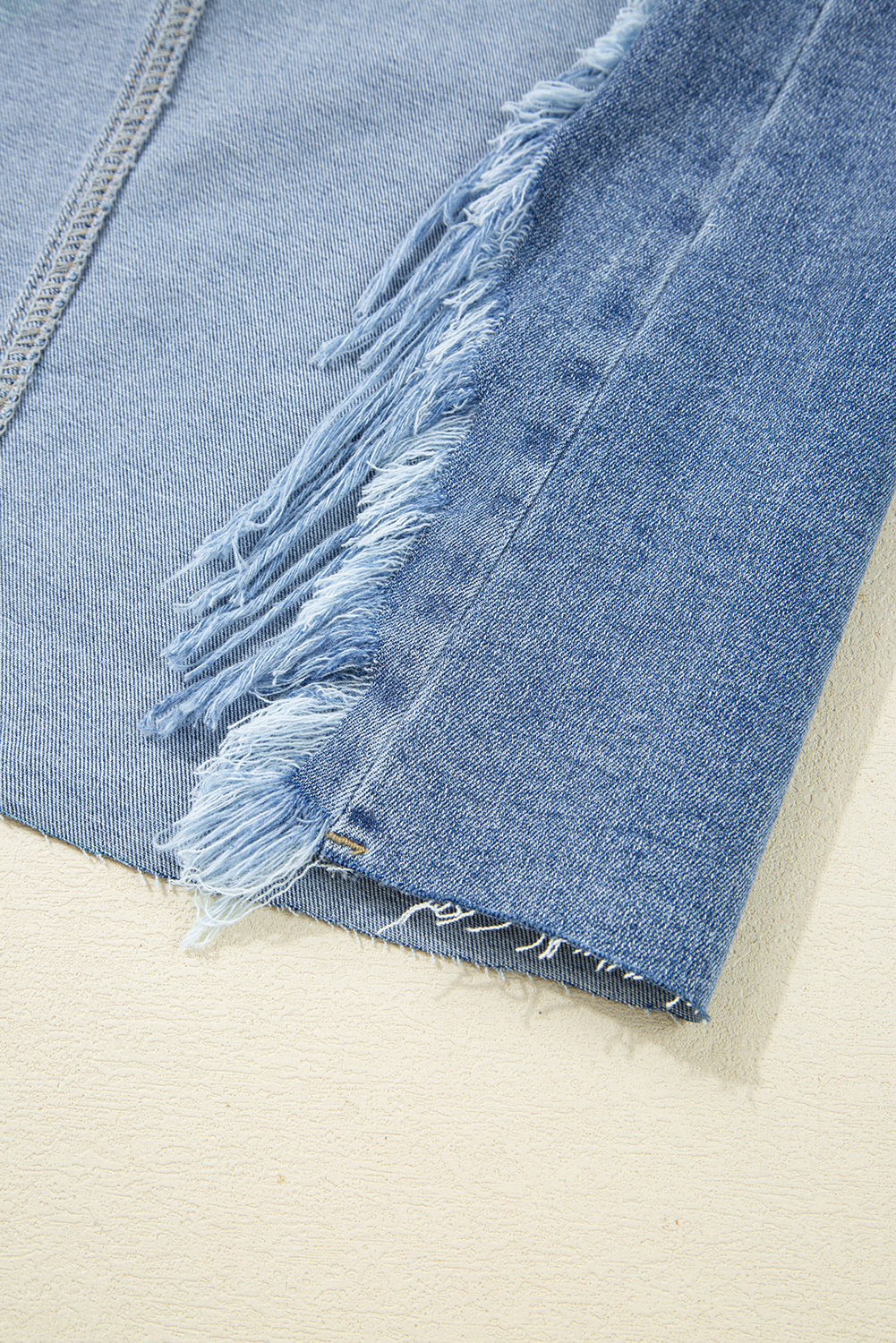 Sail Blue Dearlove Irregular Distressed Bottom Denim Midi Skirt - loveforevers