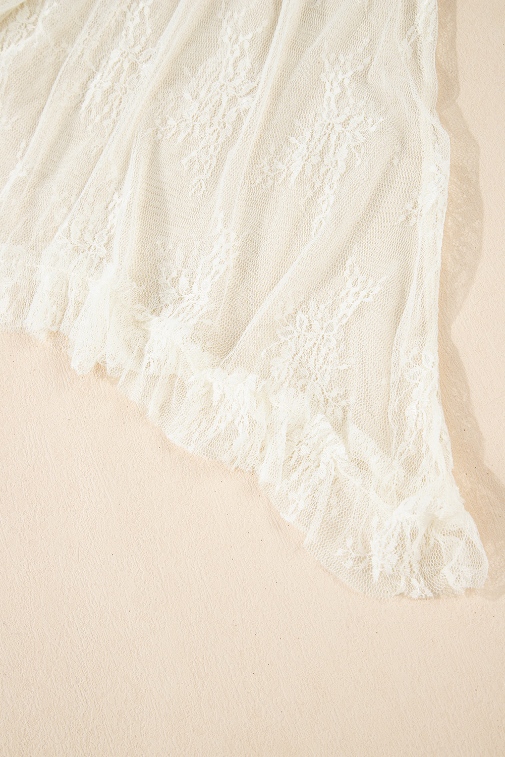 Apricot Lace Cascading Tiered High Waist Maxi Skirt - loveforevers